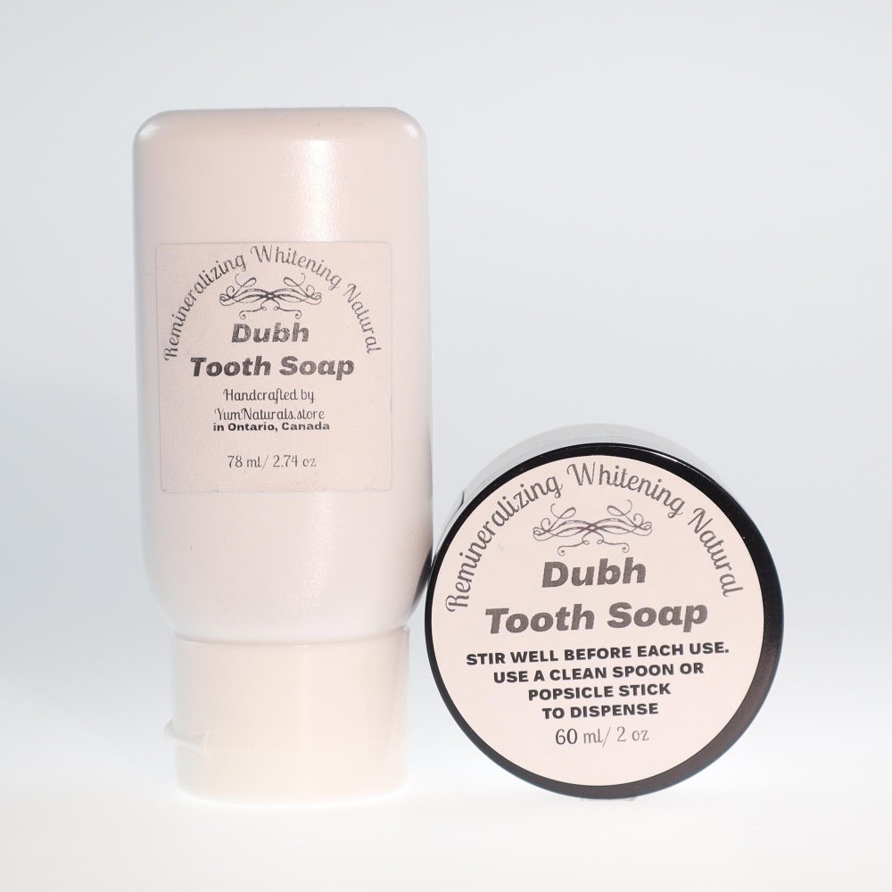 YumNaturals Store Dubh Tooth Soap Black Licorice jar and toggle 2K72
