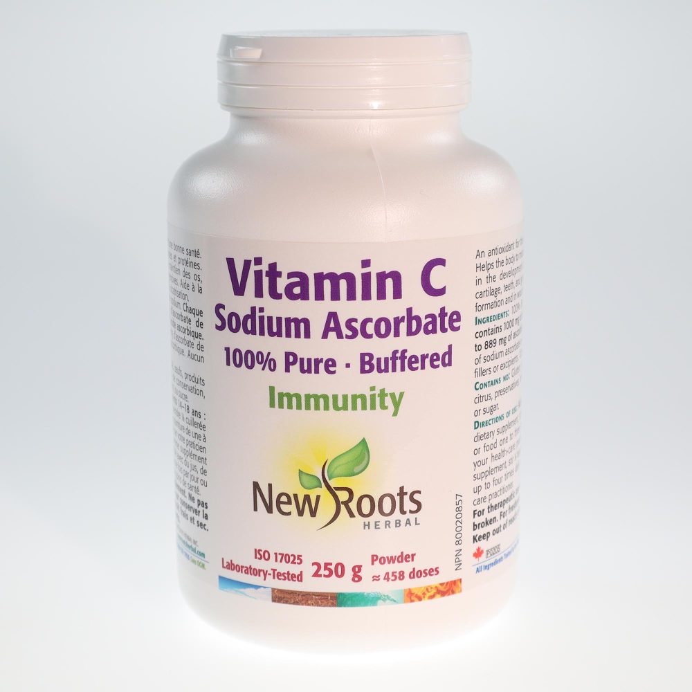 YumNaturals Store New Roots Vitamin C Sodium Ascorbate 250 grams front 2K72