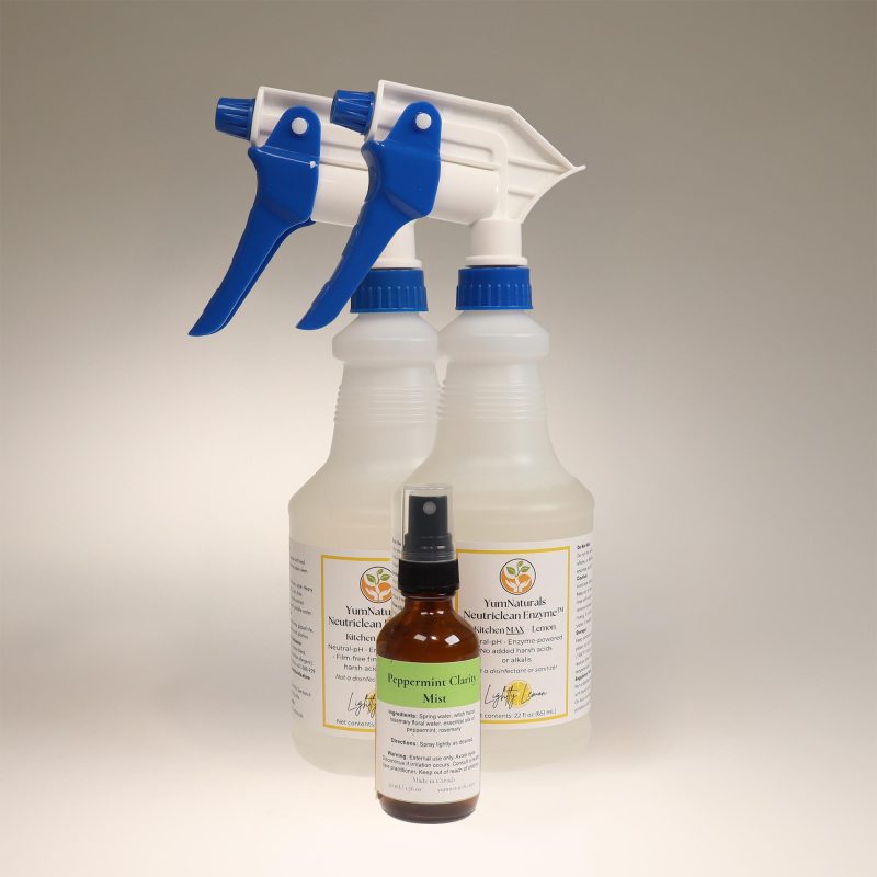 Kitchen Essential Bundle with Neutriclean Kitchen cleaners, Castile hand and dish soap and Peppermint Clarity Mist